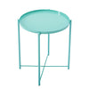 Coffee Table Folding Side Table Round Metal Tray Top Portable Table Night Stand