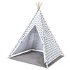 Kids Teepee Tent With Floor Mat Cotton Canvas Indian Indoor Outdoor Play House