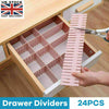 8X Adjustable Drawer Dividers Organiser Socks Plastic Closet Separator Flexible
