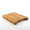 Bamboo Wooden Chopping Board Cutting Slicing + Sliding Stainless Steel Tray