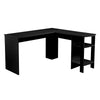 Black/ White Corner Computer Desk L-Shaped Office Workstation Table Book Shelf