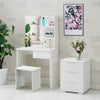 White Dressing Table Vanity Set Makeup Desk Stool Mirror Drawer for Adults Kids