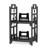 2 Tier Indoor Firewood Rack Log Storage Fireside Lumber Holder with 4 Fire Tools
