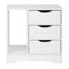 Wood Chest of 3 Drawers Bedside Table Cabinet Nightstand Storage Furniture White