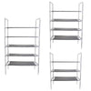 3,4 & 5 Self Shoe Rack Shoes Storage Organiser Stand Holder 12-18 Pairs Grey