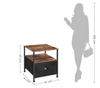 Industrial Bedside Table Rustic Drawer Cabinet Vintage Metal Side End Table Unit