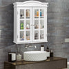 Wall-mounted Bathroom Cabinet Double Door 3 Tiers Medicine Storage Organizer