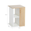 2 Tier Oak Sofa Side Table End Table Nightstand w/Storage Tea Table Living Room