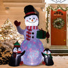 Inflatable Christmas Snowman Penguins LED Lighting 180cm Outdoor Xmas Decoration