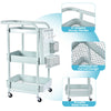 3 Tier Kitchen Trolley Cart Handle Slim Rolling Wheel Storage Basket Rack Salo