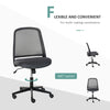 Vinsetto Mid Back Office Swivel Chair Mesh Fabric Computer Study Armless, Grey