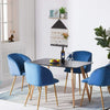 1 x Modern Velvet Dining Chair Make-up Chair Kitchen Office Lounge Armchair Blue