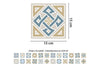 Lyon Encaustic Tiles Wall Stickers Home Decorations - 15 cm x 15 cm - 24 pcs.