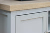 Grey Oak TV Stand Two Tone 1 Door Cabinet Television Unit Open Shelf Cable Tidy