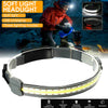 COB+LED Headlamp Headlight Torch Flashlight Work Light Bar Head Band Lamp USB