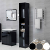 High Gloss Bathroom Tallboy Cabinet Modern Cupboard Storage Shelf Furniture Unit
