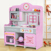 Pink Wooden Pretend Play Toy Kitchen for Kids Role Play Imaginative Playtime Set