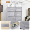 5-Drawers 4-Tier Fabric Chest of Drawer Bedroom Furniture Hallway Storage Grey