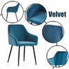 Set of 1/2 Dining Chairs Velvet/PU Upholstered Seat Armchairs w/Backrest Kitchen