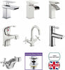 Cloakroom Chrome Luxury Bathroom Modern Basin Sink Mono Square Mixer Tap & Waste