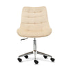 Velvet Office Chair Swivel Computer Desk Chair Armless Lift Chrome Legs Study