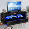 High Gloss TV Stand Black Unit Cabinet with RGB LED Light 2 Drawers 120cm Modern