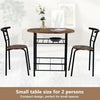 Small Table And 2 Chairs Breakfast Bar Kitchen Dining Room Furniture Set Brown