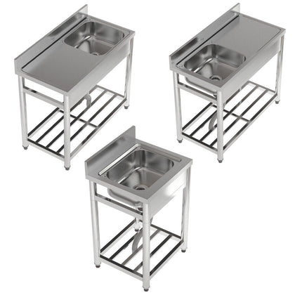 Commercial Single Bowl Catering Sink Stainless Steel Kitchen Stand Wash Unit