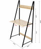 C-Hopetree Ladder Desk with Shelf - Student Study Table - Black Metal Frame