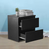 Modern Bedside Table Cabinet with 2 Drawers Nightstand Bedroom White Black NEW