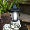 Resin Angel Statue with Lantern Solar Power Garden Lamp Post Figurine Ornament