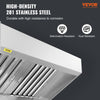 Commercial Exhaust Hood 9FT Food Truck Hood Exhaust 201 Stainless Steel