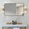 81 x 51cm Bathroom Wall Mirror Rectangular Wall Hanging Mirror Rounded Corner