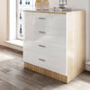 Chest Of 4 Drawers Bedroom Storage Cabinet Home Furniture White&Oak High Gloss
