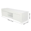 White Modern TV Stand Cabinet Unit 130CM High Gloss Panel with Blue LED Light