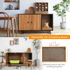 Wooden Storage Sideboard Industrial Cat House Cupboard w/cratch Pad & 2 Doors