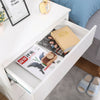 Modern White Bedside Table Cabinet w/3 Drawers Nightstand Storage Furniture