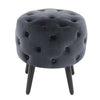 Round Footstool Ottoman Pouffe Velvet Stool Chesterfield Button Seat Bench Chair
