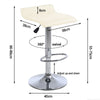Pair 2* Bar Stool Beige PU Leather Swivel Height Adjustable Footrest Breakfast