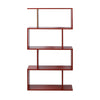 Wood Modern Book Shelves 4 /6 Tier S Shape Bookshelf Case Storage Unit Bookcase
