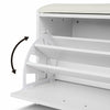 Ottoman Shoe Cabinet Shoe Storage Bench Cupboard Padded Seat Shelf Unit