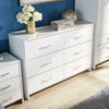 Stratford Wide Chest of 6 Drawers White Bedroom Storage Drawers Metal Runners
