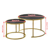 Marble Vein Round Coffee Tables Set Sofa Side Nested End Tables Living Room Home
