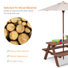 3 in 1 Kids Picnic Table Children Outdoor Activity Table W/ Removable Umbrella
