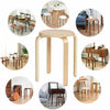 Set of 4 Wooden Stools Stacking Dining Stools Breakfast Seating Stackable Seats
