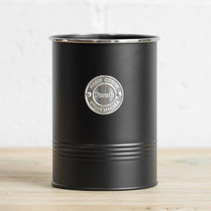 17.3cm Metal Matt Black Kitchen Utensil Storage Pot Holder Jar Caddy Organiser