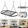 Oval Kitchen Iron Pot Rack Ceiling Hanging Cookware Storage Pan Holder Hanger UK