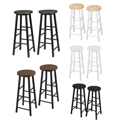 2/4/6x Bar Stools Retro Breakfast Kitchen Bar High Chairs MDF Seat Metal Legs