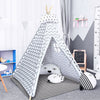 Kids Teepee Tent With Floor Mat Cotton Canvas Indian Indoor Outdoor Play House
