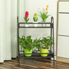 2 Tier Metal Planter Flower Stand Holder Display Rack Shelf Home Garden Outdoor